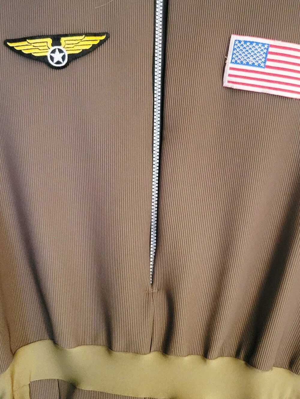 Olive Pilot Costume  With American Flag Patch
